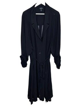 NWOT Torrid Sheer Black Collared Belted Duster Jacket Blazer, Size 6x